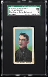 1910-1911 M116 Sporting Life Nap Lajoie Blue Background (Lionel Carter Collection) SGC VG 3