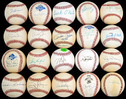 Hall of Famer/Star Signed Baseball Collection (55) with Koufax, 2 Jeter, Rivera & Trout