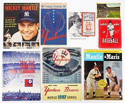1920s-1970s New York Yankees Publications & Assorted Flats Collection (20) with Mantle, Maris, DiMaggio, Gehrig