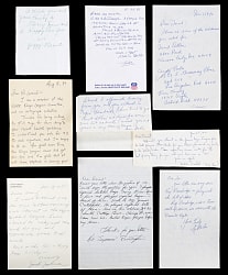 1980s Negro Leaguers Handwritten Signed Autograph Request Letters (9)