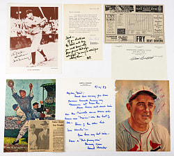 Hall of Famers Signed Flats Collection (8) with Greenberg, Frisch & Sisler