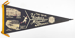 1957 New York Yankees vs Milwaukee Braves World Series Stadiums Pennant