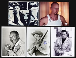 Actors Signed 8x10 Photographs (8) with Cosby, Connors, Norton, Tatum - All Certed