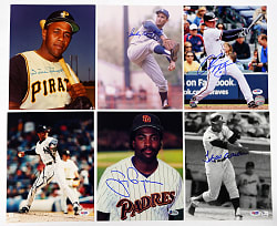 Baseball Hall of Famer/Superstar Signed Photographs (10) with Aaron, Gwynn, Koufax & Rivera - Each Individually Certified