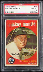 1959 Topps #10 Mickey Mantle PSA EX-MT 6
