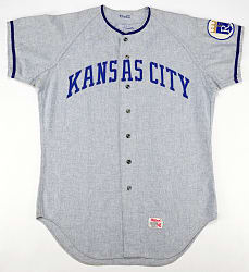 1971 Lou Piniella Signed Kansas City Royals Game-Used Blue Mist Road Jersey - Phil Wood LOA