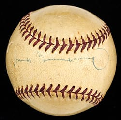 Hank Greenberg Signed ONL/Frick Mini-Baseball - Full JSA LOA
