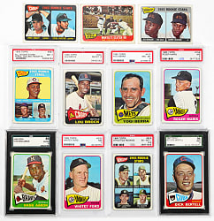1965 Topps Near Complete Set (595/598) with 45 High-Grade PSA/SGC Graded Including Several Keys