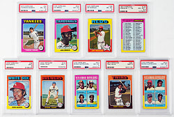 1975 Topps Mini Near Complete Set (603/660) with 90 PSA Graded Including 62 PSA MINT 9 - Sharp!