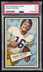 1952 Bowman Football Large #16 Frank Gifford Rookie PSA EX+ 5.5