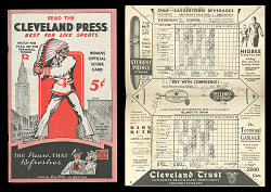 1934 New York Yankees at Cleveland Indians Program (7/18/34) Featuring Lou Gehrig & Babe Ruth