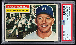 1956 Topps #135 Mickey Mantle Gray Back PSA VG-EX 4