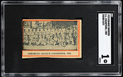 1910 Orange Borders Detroit Tigers 1909 A.L. Champions (Hand Cut) SGC POOR 1