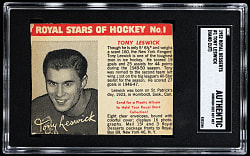 1952 Royal Desserts Hockey #1 Tony Leswick SGC Authentic