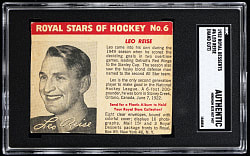 1952 Royal Desserts Hockey #6 Leo Reise SGC Authentic