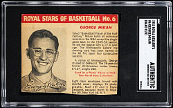 1952 Royal Desserts Basketball #6 George Mikan SGC Authentic