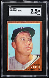1962 Topps #200 Mickey Mantle SGC GOOD+ 2.5