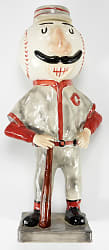 1950s Gibbs-Conner Cincinnati Reds Mr. Redlegs 25-Inch Promotional Porcelain Statue - Exceptionally Rare