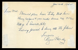 1962 Rogers Hornsby Signed Handwritten Letter - PSA/DNA Mint 9