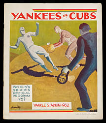 1932 World Series Program Scored for Game 3 "Babe Ruth's Called Shot" - Gehrig & Ruth 2 Home Runs Each