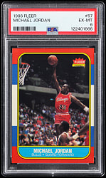 1986-1987 Fleer Basketball #57 Michael Jordan Rookie PSA EX-MT 6