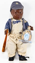 1950 Allied Grand Mfg. Co. Jackie Robinson Doll with Original Cap, Uniform, Jacket & Bat - Attractive Condition!