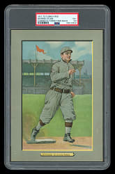 1911 T3 Turkey Red Cabinets #119 George Stone Ad Back PSA VG+ 3.5