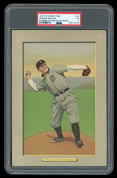 1911 T3 Turkey Red Cabinets #30 George Mullin Checklist Back PSA VG 3