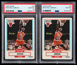 1990-1991 Fleer Basketball #26 Michael Jordan PSA GEM MINT 10 Pair
