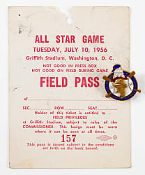 1956 MLB All-Star Game (Washington, DC) Official Press Pin & Parking Pass Pair