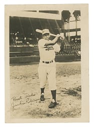 1950s Jackie Robinson 5x7 Promotional Photograph with Barney Stein 1950 Bowman Image! - Possibly Unique