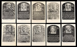 1953-1963 Artvue Hall of Fame Plaque Postcards Complete Set (94) with 35 Type I