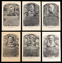 1944-1945 Albertype Hall of Fame Plaque Postcards Type I Partial Set (28/38) with Lou Gehrig