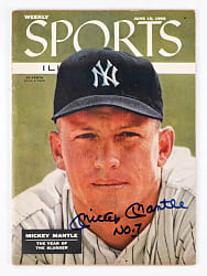 6/18/56 Mickey Mantle Signed Sports Illustrated Magazine with "No. 7" Inscription