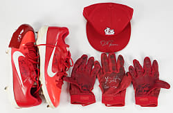 2012-2022 St. Louis Cardinals Signed Game-Used Equipment Collection (5) with Lars Nootbaar, Tommy Edman & David Freese