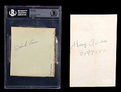 Hank Aaron Signed Flats Pair with Rare "Henry" Example - Both Beckett Authenticated