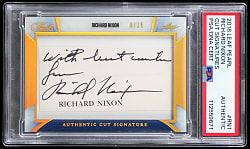 2018 Leaf Pearl Richard Nixon Authentic Cut Signature #3/15 - PSA/DNA Authentic