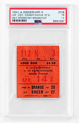 1964 Sandy Koufax Only Opening Day Ticket Stub – PSA FAIR 1.5 - 1 of 1, 1 Higher
