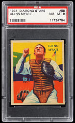 1934-1936 Diamond Stars #58 Glenn Myatt PSA NM-MT 8 - Only 6 Higher