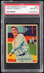 1934-1936 Diamond Stars #59 Jim Bottomley PSA NM-MT 8 - Only 5 Higher