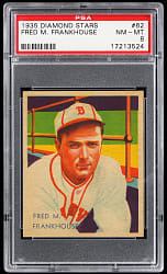 1934-1936 Diamond Stars #62 Fred Frankhouse PSA NM-MT 8 - Only 7 Higher