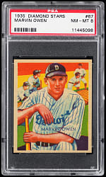 1934-1936 Diamond Stars #67 Marvin Owen PSA NM-MT 8 - Only 5 Higher