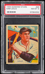 1934-1936 Diamond Stars #68 Sam Leslie PSA NM-MT 8 - Only 7 Higher