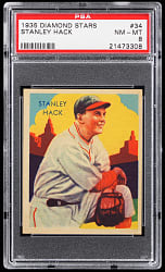 1934-1936 Diamond Stars #34 Stanley Hack PSA NM-MT 8 - Only 3 Higher
