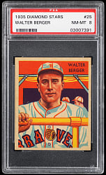 1934-1936 Diamond Stars #25 Walter Berger PSA NM-MT 8 - Only 3 Higher