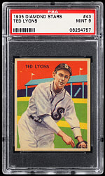1934-1936 Diamond Stars #43 Ted Lyons PSA MINT 9 - Highest Graded!