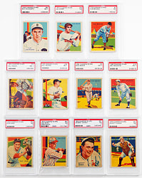 1934-1936 Diamond Stars PSA NM 7 Graded Group (11) with 3 High Numbers