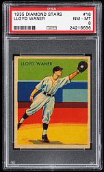 1934-1936 Diamond Stars #16 Lloyd Waner PSA NM-MT 8 - Only 3 Higher