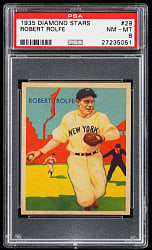 1934-1936 Diamond Stars #29 Robert Rolfe PSA NM-MT 8 - Only 5 Higher