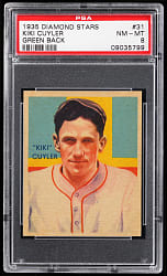 1934-1936 Diamond Stars #31 Kiki Cuyler PSA NM-MT 8 - Only 7 Higher